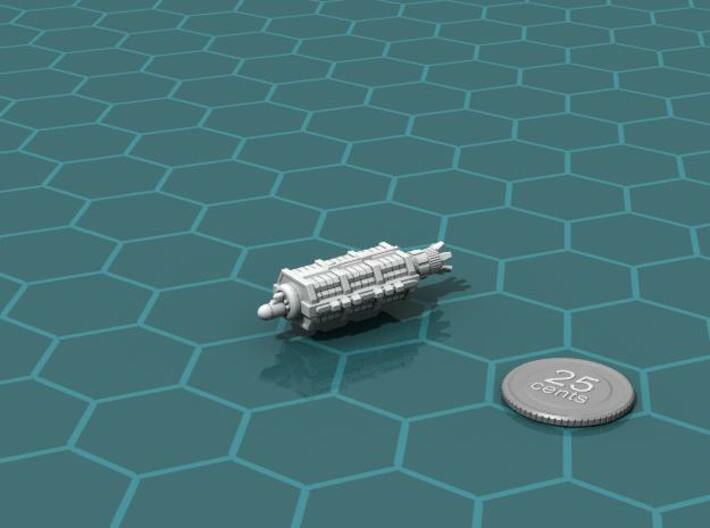 Anzu Container Ship 3d printed Render of the model, with a virtual quarter for scale.