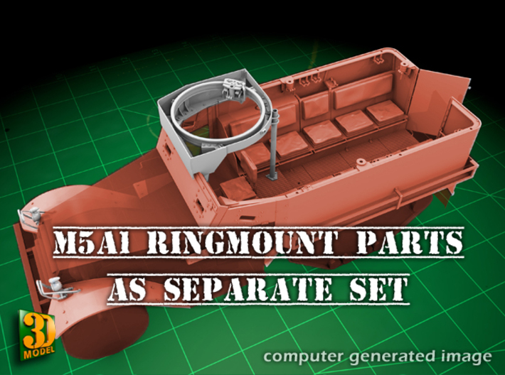 M49 Ringmount (1/16) for US Halftrack 3d printed M49 ringmount for US Halftracks (1/16)