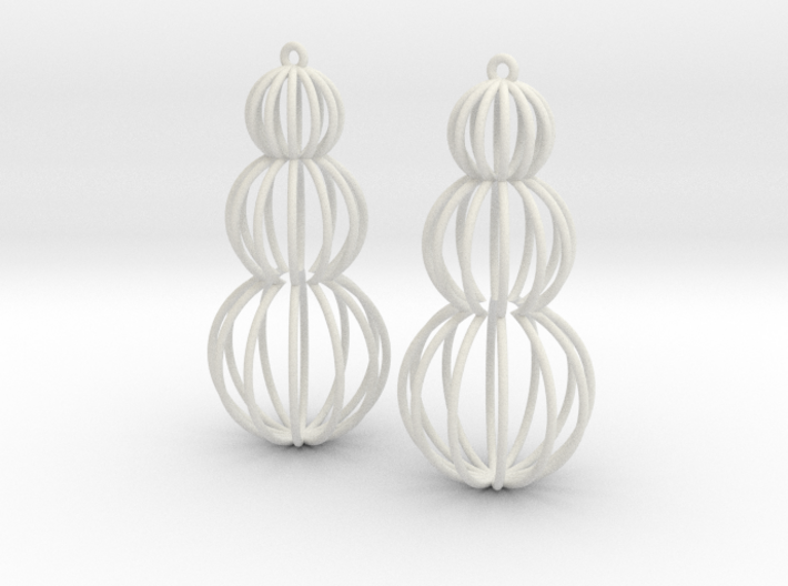 Mod Moire Pearl Earrings 3d printed 