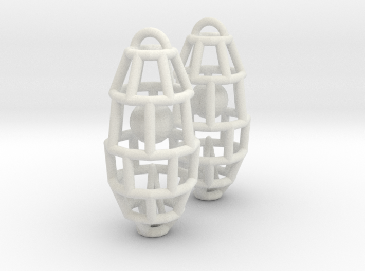 Cage earring - ball inside 3d printed 