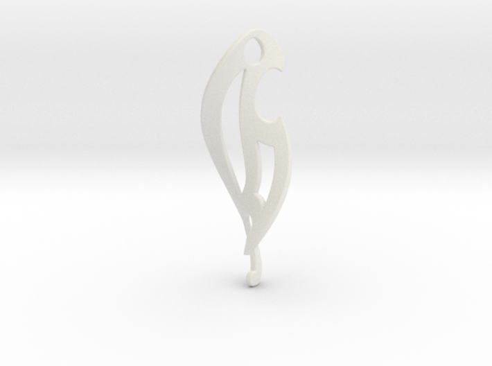 Twisted French Curve Pendant 3d printed 