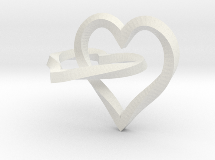 Interlocked Mobius Hearts 3d printed 