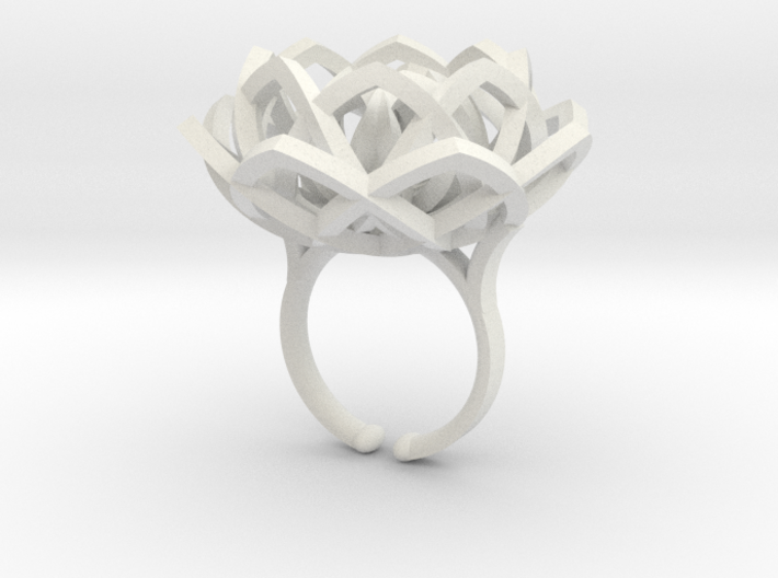 Transcendence Lotus Ring, adjustable size small 3d printed 