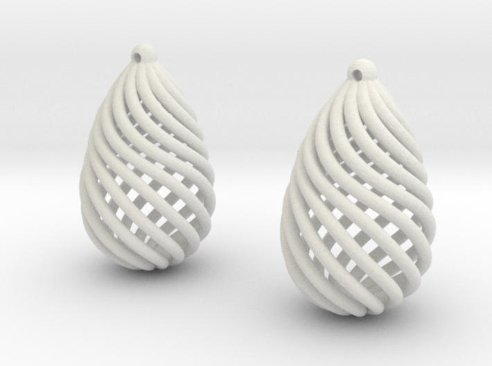 Teardrop Spiral Earrings 3d printed 