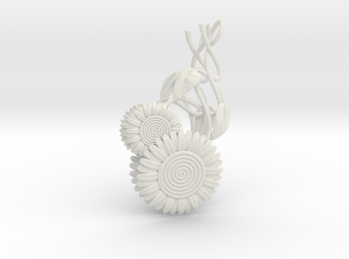 Dangling Sunflower Earrings 3d printed 