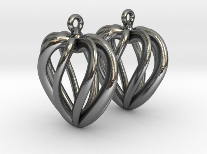 Heart Cage Earrings 3d printed 