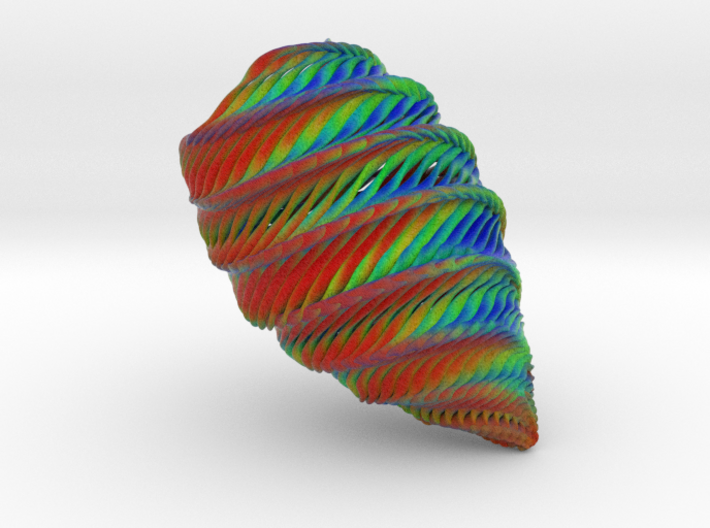 Mathematical Mollusca - Medium Rainbow Conch 3d printed 