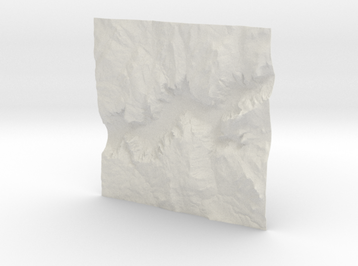 8'' Yosemite Valley Terrain Model, California, USA 3d printed 