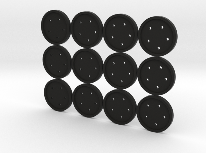 1" five-holed buttons (dozen) 3d printed 