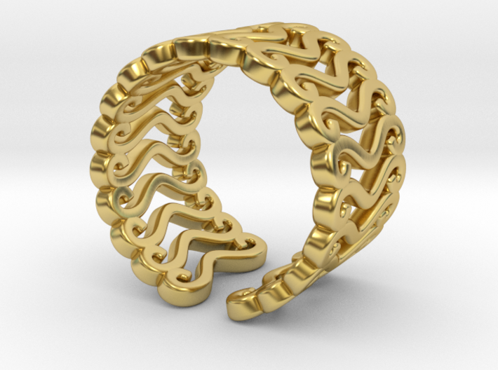 Curly ring 3d printed 
