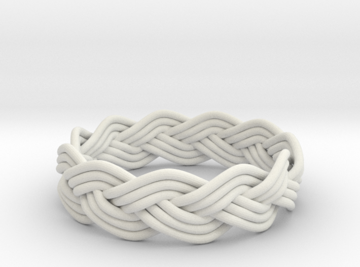 Turk's Head Knot Ring 3 Part X 11 Bight - Size 12. 3d printed 