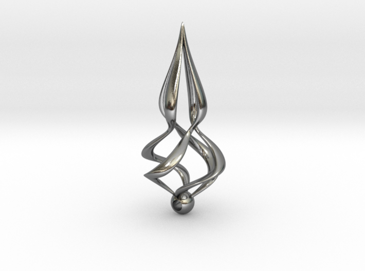 Twisted (Earring or Pendant) 3d printed 