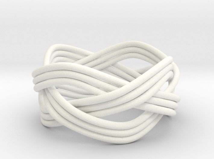 Turk's Head Knot Ring 3 Part X 4 Bight - Size 6.75 3d printed 