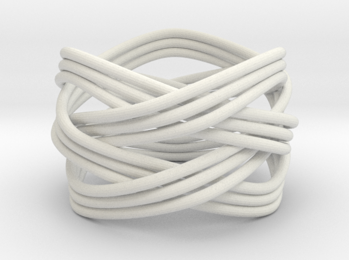 Turk's Head Knot Ring 4 Part X 3 Bight - Size 7 3d printed 