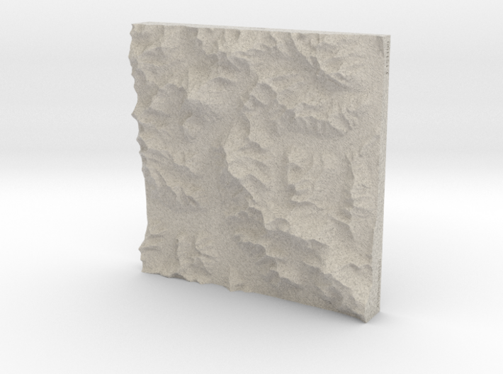 8''/20cm Baltoro Glacier and K2, Sandstone 3d printed 