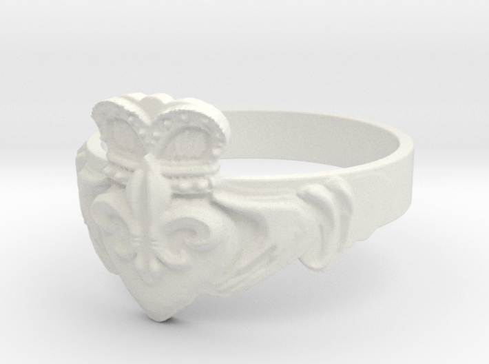 NOLA Claddagh, Ring Size 6.5 3d printed 