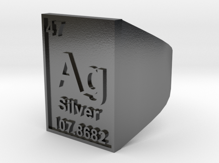 Silver Periodic Table Ring Size 8 Solid Ring Band 3d printed 