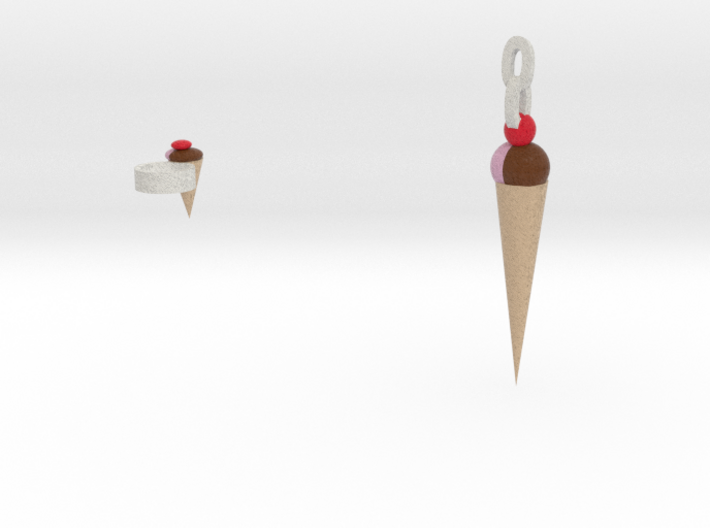Ice Cream Pendant And Ring 3d printed 