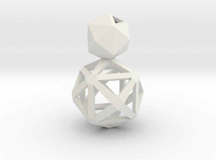 Polyhedron Snowman Earring 3d printed 