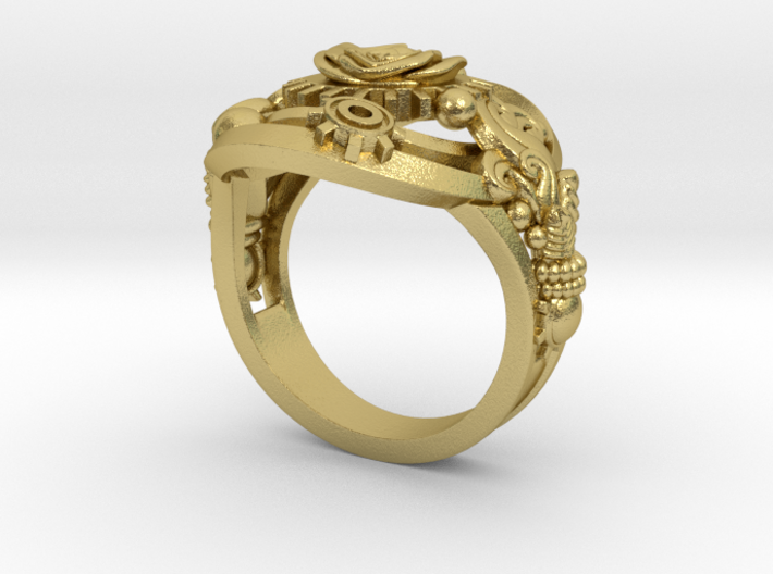 Botanica Mechanicum Ring SIZE 6 3d printed 