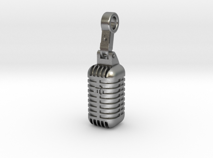 very detailed retro Microphone Pendant 3d printed 