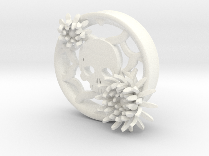 2 Inch Chrysanthemum And Skull Tunnel (left) 3d printed 