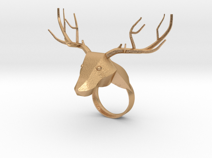 Low Poly Deer Ring 3d printed 