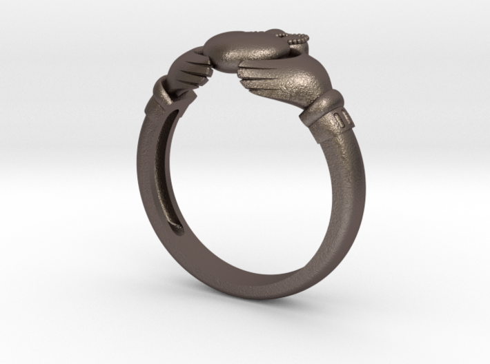Irish Claddagh ring 3d printed 
