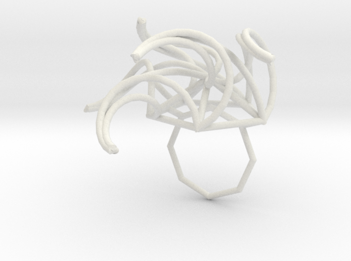 Aster Ring (Large) Size 9 3d printed 