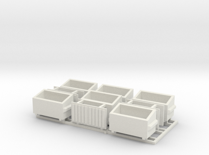 6 Small Dumpsters N-Scale 3d printed