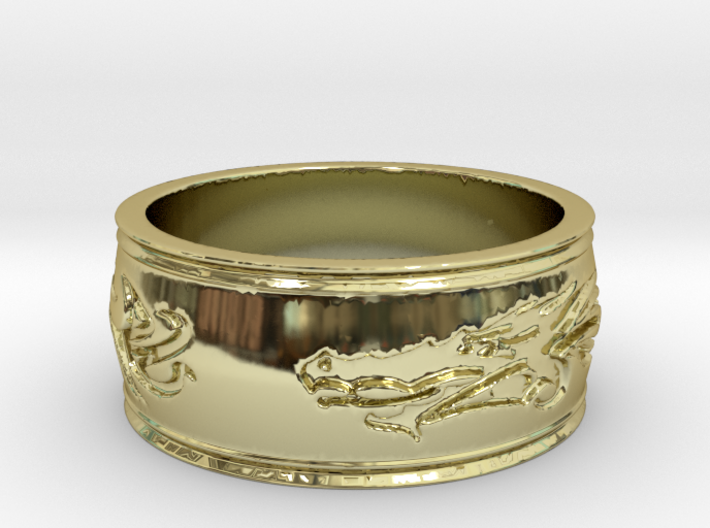 Regent Dragon Ring Size 8 3d printed