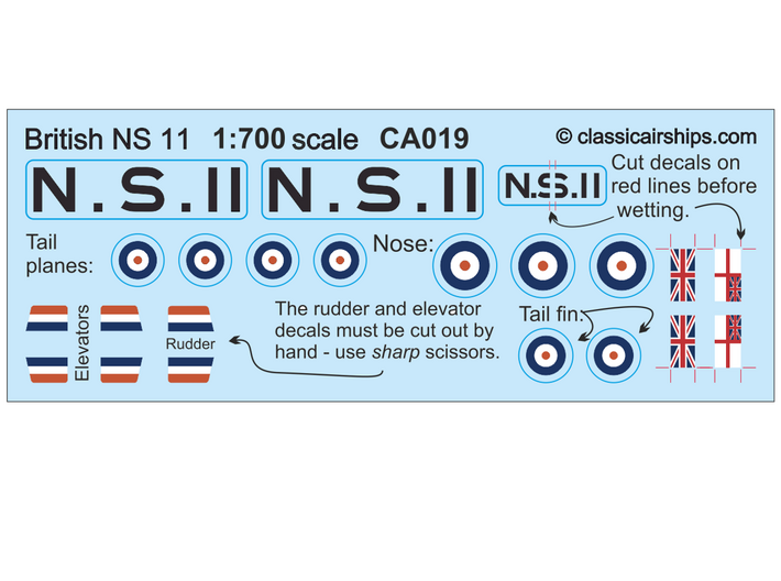 North Sea Class of WW1 3d printed NS11 waterslide decals 
