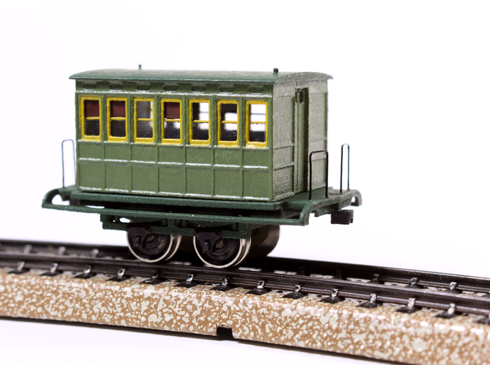 c. 1836 Four Wheel Passenger Car 3d printed painted and detailed model
