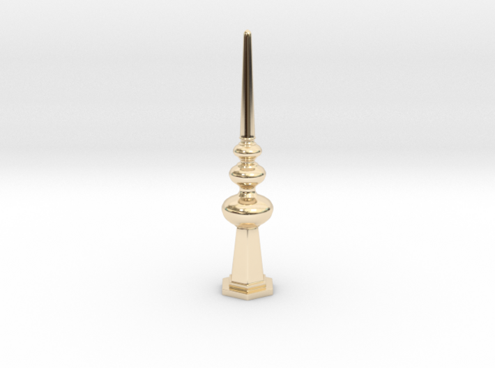 Miniature Lovely Luxurious Vertical Ornament 3d printed 14K Yellow Gold