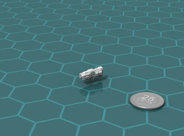 Aurora Frigate 3d printed Render of the model, with a virtual quarter for scale.