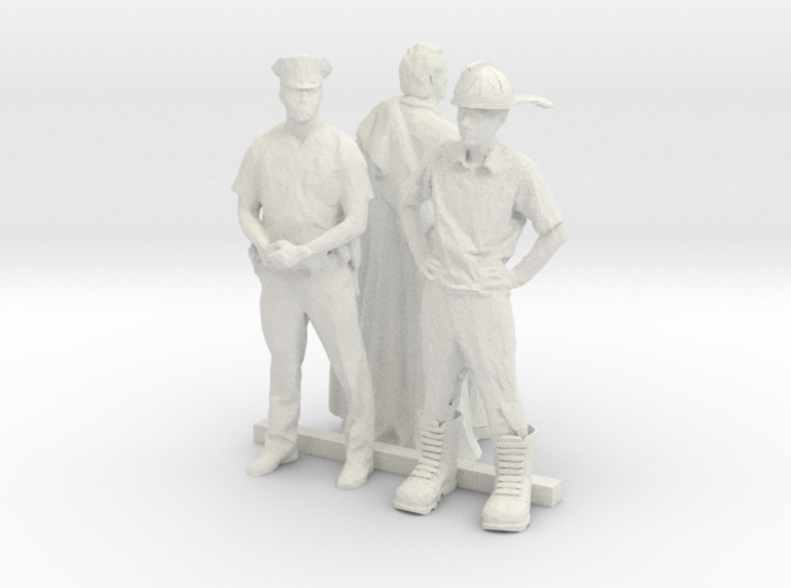 HO Scale Fireman Doctor Policeman (1) 3d printed This is a render not a picture