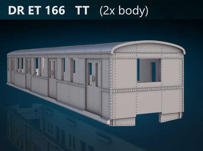 DR ET 166  TT [2x body] 3d printed DR ET 166 TT rear view rendering