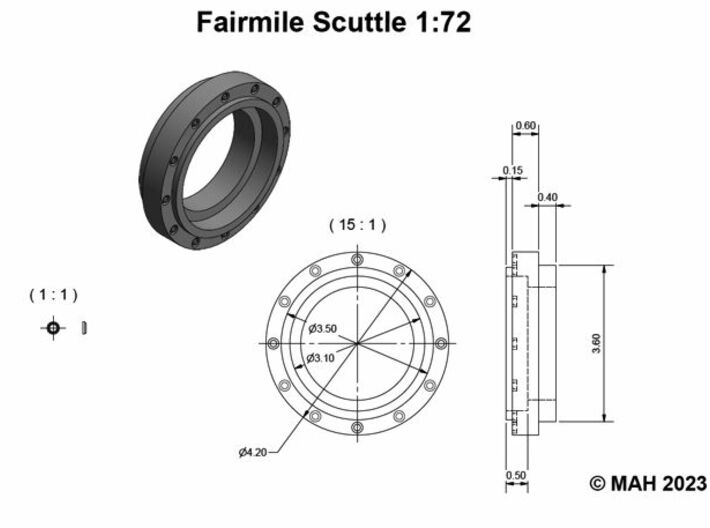 Fairmile scuttle set 1/72 3d printed 