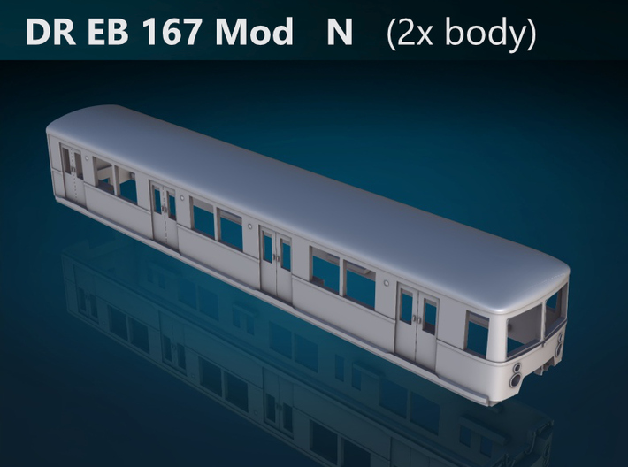 BR ET 167 Mod N [2x body] 3d printed DR ET 167 Mod N top view rendering