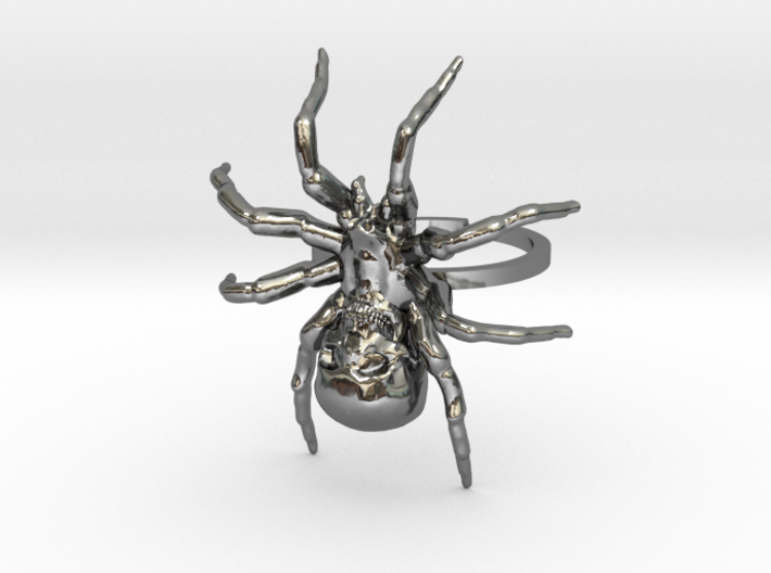 Spider Skull Ring 3d printed