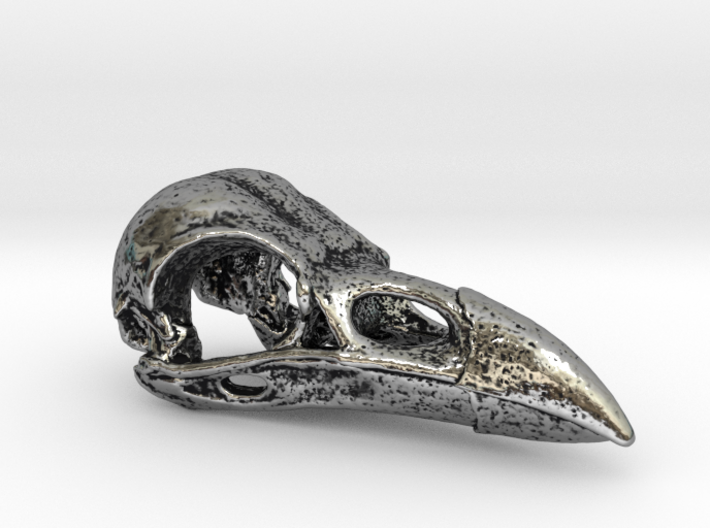 Large Raven Skull Necklace 3d printed 