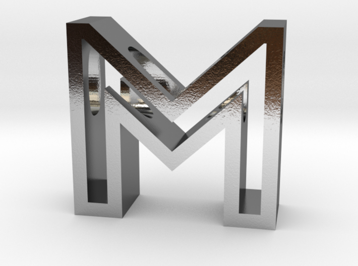 M Letter Pendant (Necklace) 3d printed