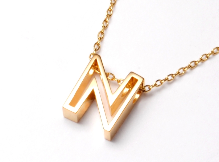 N Letter Pendant (Necklace) 3d printed N Letter Pendant