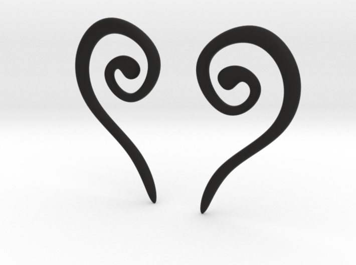 Medieval Half Heart pair of earrings 3d printed