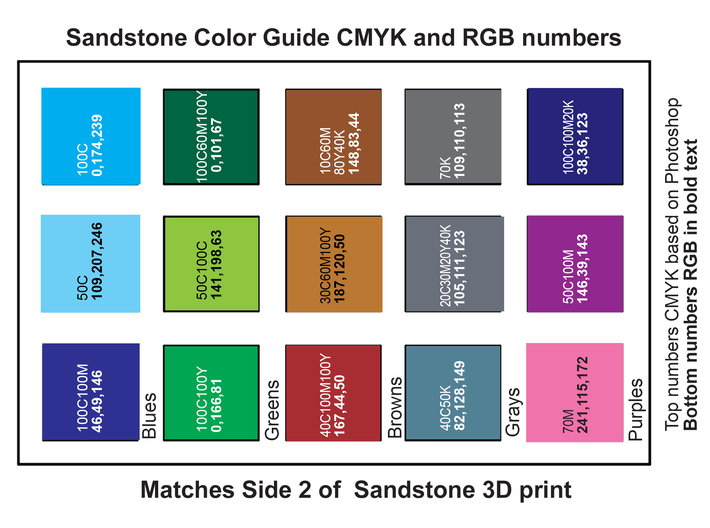 Sandstone Color Guide for 3D Designers 3d printed 