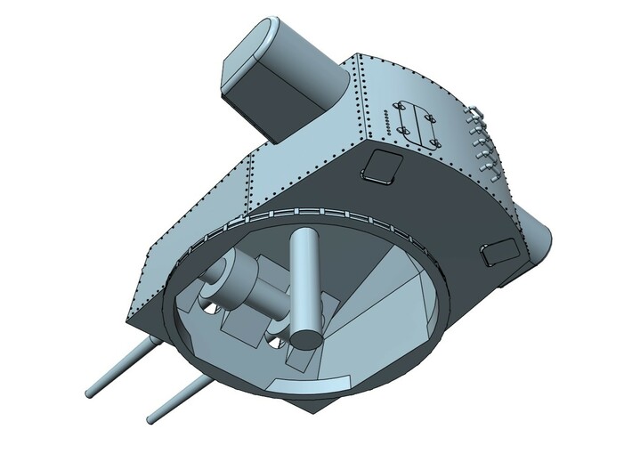 1/100 Bismarck and Tirpitz 15 cm Command Turret 3d printed 