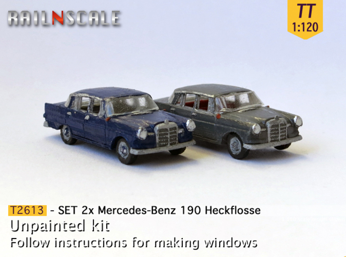 SET 2x Mercedes-Benz 190 (TT 1:120) 3d printed