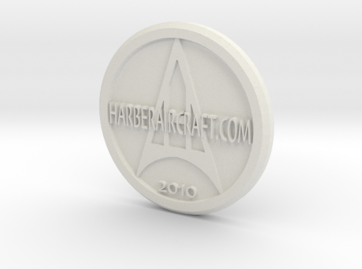 Harber Aircraft logo coin 3d printed