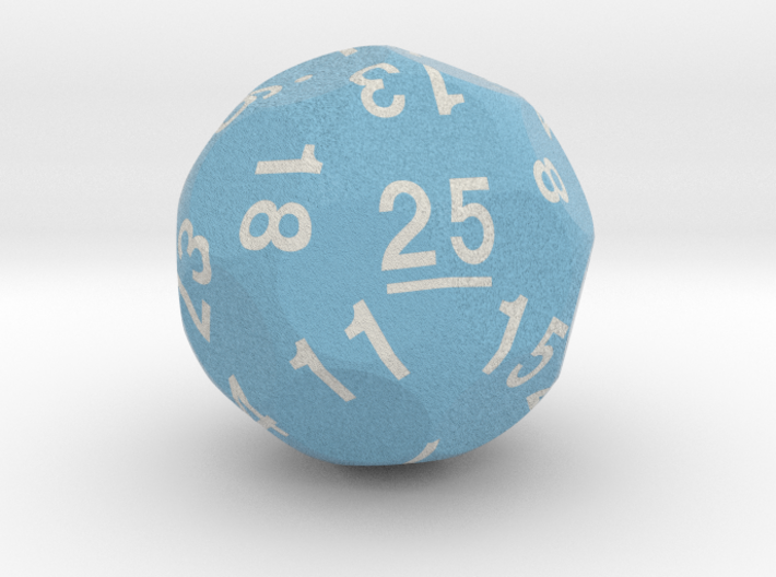 d25 Sphere Dice &quot;Silver Jubilee&quot; 3d printed