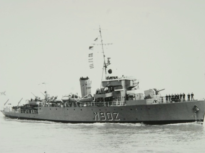Nameplate Jan Van Haverbeke 3d printed Algerine-class minesweeper Jan Van Haverbeke.